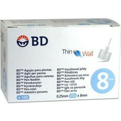 BD  ΒΕΛΟΝΕΣ ΓΙΑ ΠΕΝΕΣ ΙΝΣ. 31G X 8MM THIN WALL 100ΤΜΧ - Διαβήτης στο Villagepharmacy
