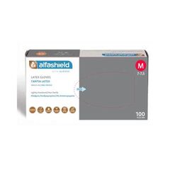 ALFASHIELD - ΓΑΝΤΙΑ LATEX ΜΕ ΠΟΥΔΡΑ L/ 100TMX (MX) - Πρώτες βοήθειες - γάντια στο Villagepharmacy