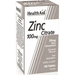 HEALTH AID ZINC CITRATE 100mg 100tabs - Βιταμίνες στο Villagepharmacy