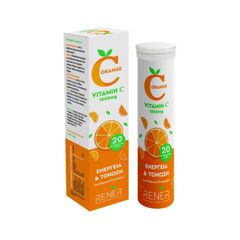 RENER C-ORANGE 1000MG X 20 EFF TABS ΠΟΡΤΟΚΑΛΙ - Βιταμίνες στο Villagepharmacy