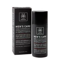 Apivita Men's Care Κρέμα κατά των Ρυτίδων & της Κούρασης για το Πρόσωπο & τα Μάτια, Με Κάρδαμο & Πρόπολη, 50ml - Χείλη στο Villagepharmacy