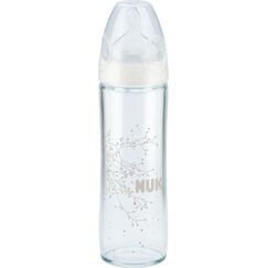 NUK NEW CLASSIC ΓΥΑΛΙΝΟ 240ML SIL. ΜΕΓ1 0-6Μ - Εγκυμοσύνη - θηλασμός - πιπίλες στο Villagepharmacy