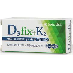 D3 FIX 4000IU + K2 45mcg 60 TABS - Βιταμίνες στο Villagepharmacy