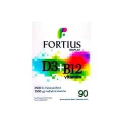 Geoplan FORTIUS D3 2500iu + B12 1000mg 90 tabs - Βιταμίνες στο Villagepharmacy