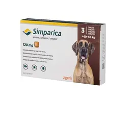 Simparica 40 - 60kg Αντιπαρασιτικό χάπι για Σκύλους *3tabs (120mg) - Κτηνιατρικά στο Villagepharmacy