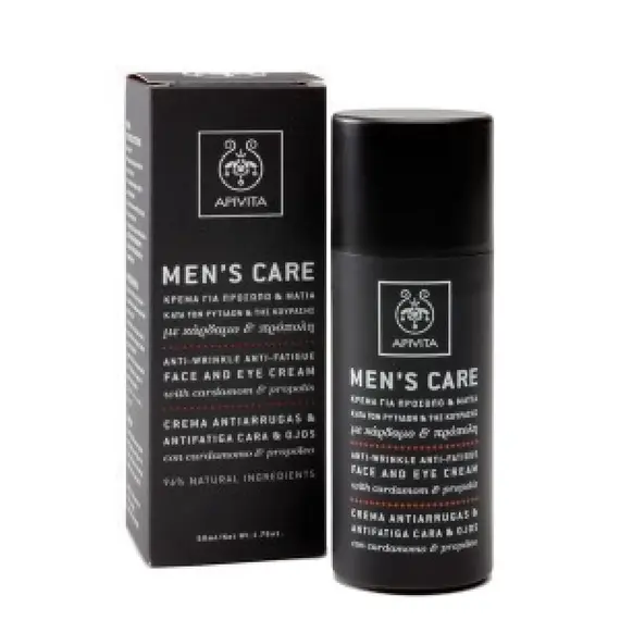 Apivita Men's Care Κρέμα κατά των Ρυτίδων & της Κούρασης για το Πρόσωπο & τα Μάτια, Με Κάρδαμο & Πρόπολη, 50ml - Χείλη στο Villagepharmacy