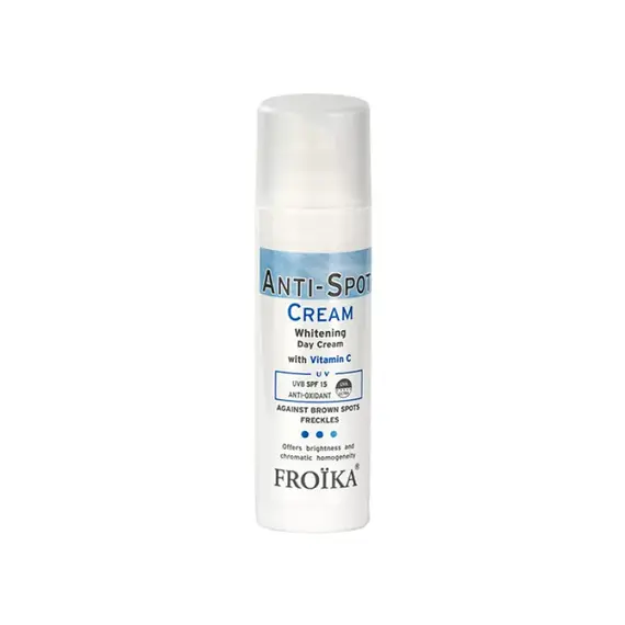 Froika Anti-Spot Face Cream UVB SPF15 Λευκαντική Kρέμα Hμέρας για Πρόσωπο, Λαιμό & Ντεκολτέ, 30ml - Χείλη στο Villagepharmacy