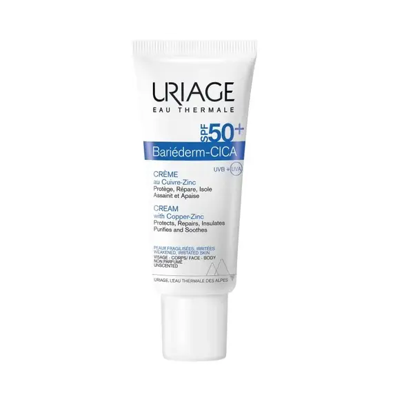 Uriage Bariederm-Cica Cream Αναπλαστική & Επανορθωτική Κρέμα SPF50+, 40ml - Χείλη στο Villagepharmacy