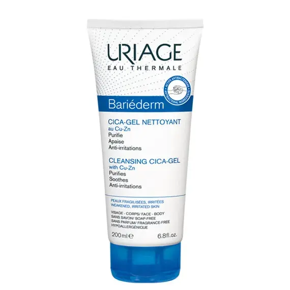 Uriage Bariederm - Cica Cleansing Gel with Copper - Zinc 200ml - Χείλη στο Villagepharmacy