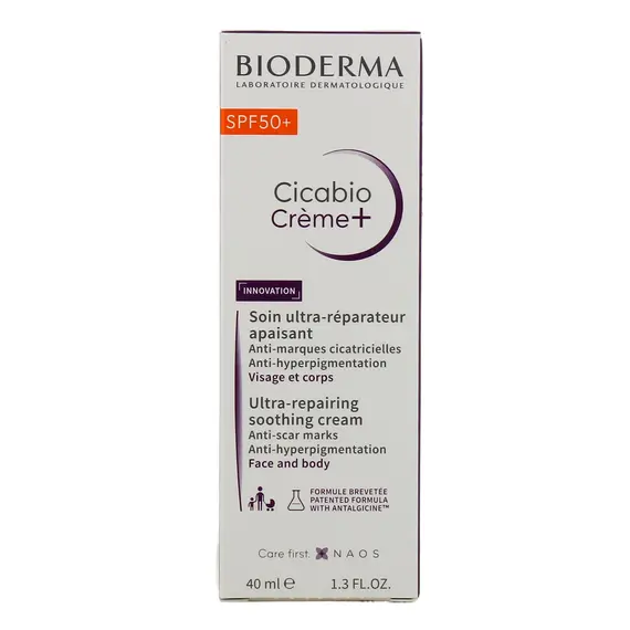 Bioderma Cicabio Creme+ SPF 50+ Κρέμα για Επανόρθωση & Καταπράυνση, 40ml - Χείλη στο Villagepharmacy