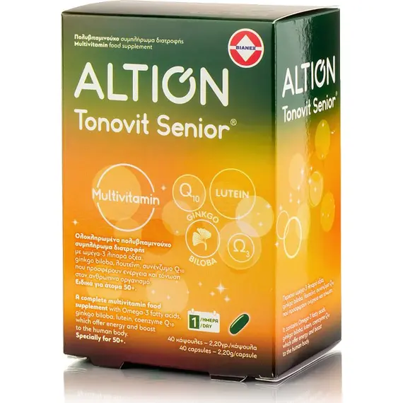 ALTION Tonovit Senior® Πολυβιταμίνη για Άτομα 50+ Ετών 40caps - Βιταμίνες στο Villagepharmacy