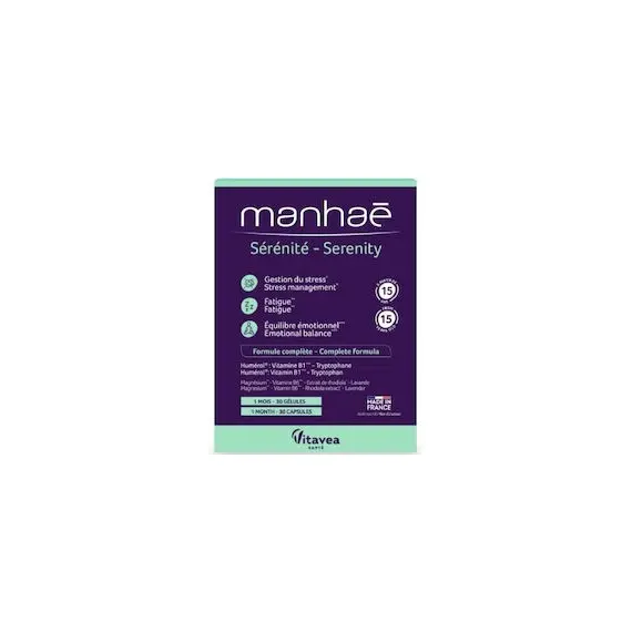 Manhaé Serenity 30 κάψουλες - Συμπλήρωμα Διατροφής για τις Γυναίκες για την Διαχείριση του Άγχους - Βιταμίνες στο Villagepharmacy