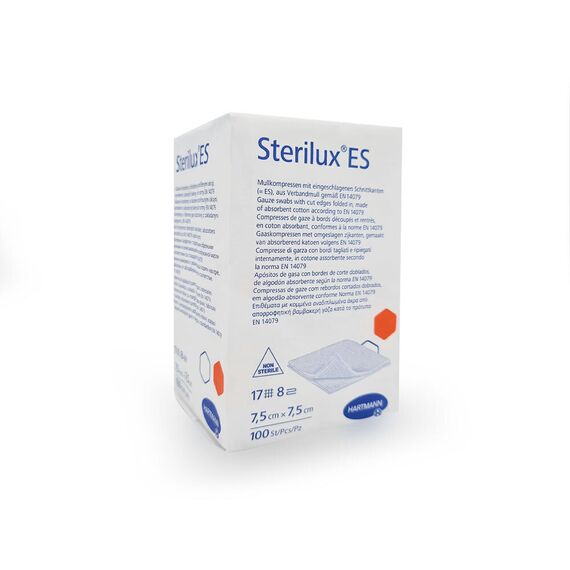 HARTMANN STERILUX ES ΓΑΖΑ ΜΗ ΑΠΟΣΤ 17ΚΛΩΣ 8ΠΛΗ 7,5X7,5CM 100 - Επιδεσμικά στο Villagepharmacy
