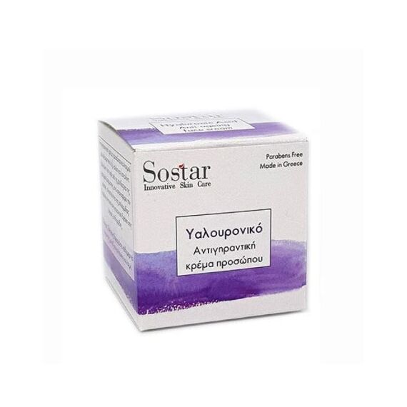 SOSTAR ΚΡΕΜΑ ΜΕ ΥΑΛΟΥΡΟΝΙΚ.ΟΞΥ 50ML. - Πρόσωπο στο Villagepharmacy