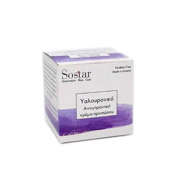 SOSTAR ΚΡΕΜΑ ΜΕ ΥΑΛΟΥΡΟΝΙΚ.ΟΞΥ 50ML. - Πρόσωπο στο Villagepharmacy