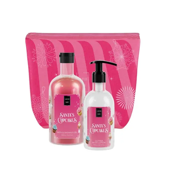 Lavish Care Santa’s Cupcakes Christmas Set με Bath & Shower Gel Αφρόλουτρο, 500ml & Glitter Body Lotion Κρέμα Σώματος, 300ml - Σώμα στο Villagepharmacy