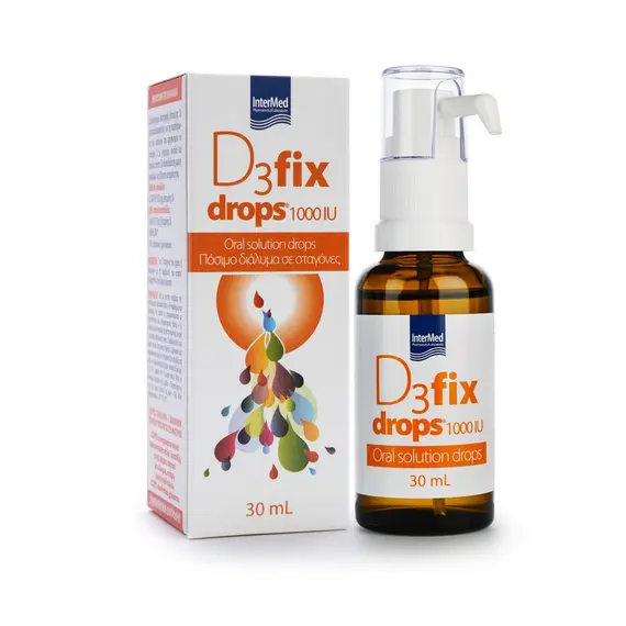 Intermed D3 Fix Drops 1000IU με Φυσική Γεύση Βανιλία 30ml - Βιταμίνες στο Villagepharmacy