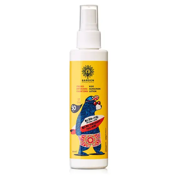 GARDEN SUN KIDS SUNSCR LOT SPR FAC&BOD ORG AL VER SPF50 150m - Αντιηλιακά στο Villagepharmacy
