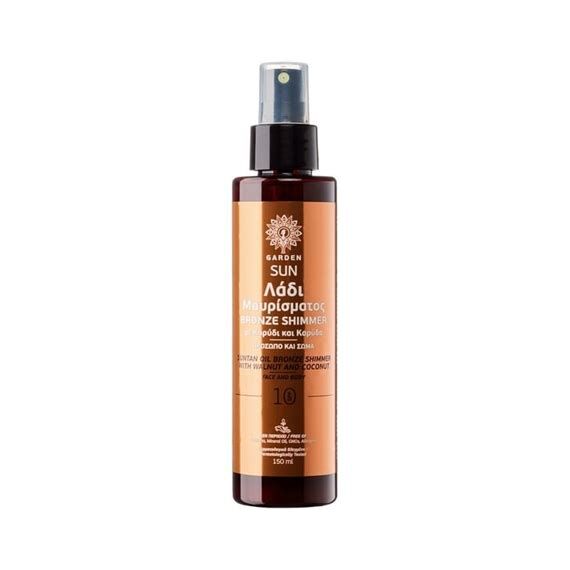 GARDEN SUNTAN OIL FAC/BOD BRONZ SHIMM WALN&COC SPF10 150ml - Αντιηλιακά στο Villagepharmacy