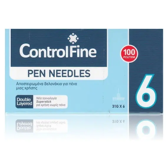 ControlFine INSULIN PEN NEEDLES 100pcs 6 31G - Διαβήτης στο Villagepharmacy