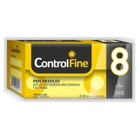 ControlFine INSULIN PEN NEEDLES 100pcs 8 31G - Διαβήτης στο Villagepharmacy