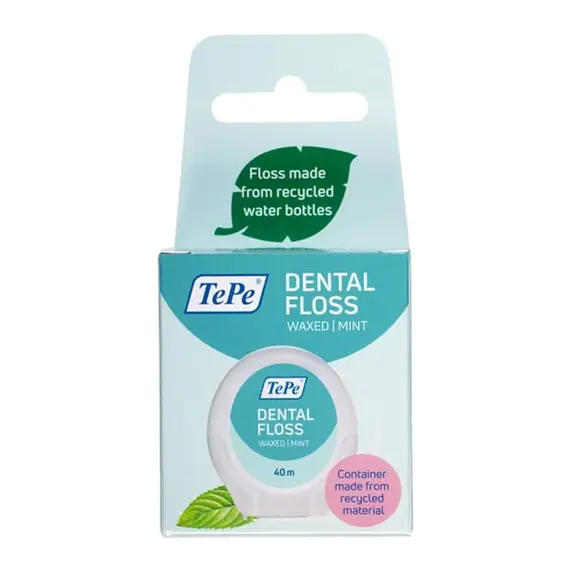 TePe Dental Floss Waxed Mint Οδοντικό Νήμα, 40m - Στοματική υγιεινή στο Villagepharmacy