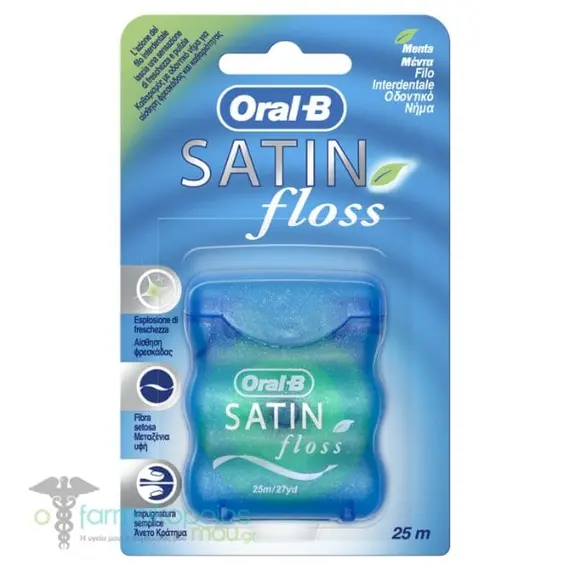 OralB Satin Floss Οδοντικό Νήμα 25m, 1τεμ - Στοματική υγιεινή στο Villagepharmacy