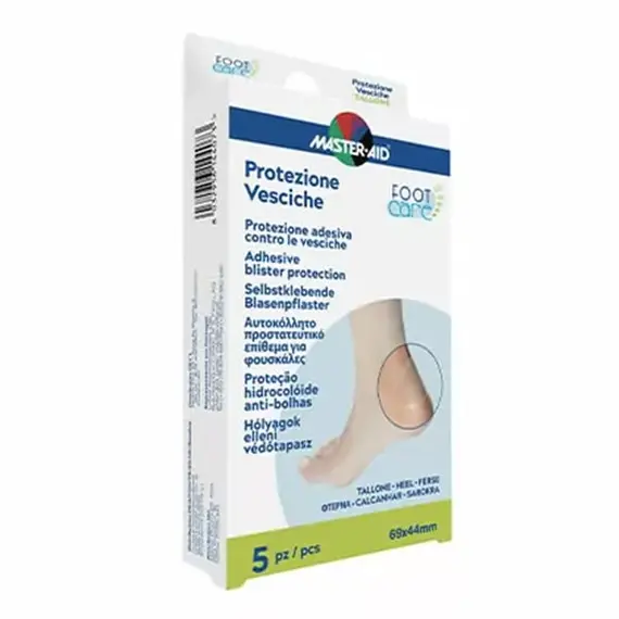 Masteraid Foot Care Αυτοκόλλητο Προστατευτικό Επίθεμα για Φουσκάλες 69x44mm, 5τεμ - Επιδεσμικά στο Villagepharmacy