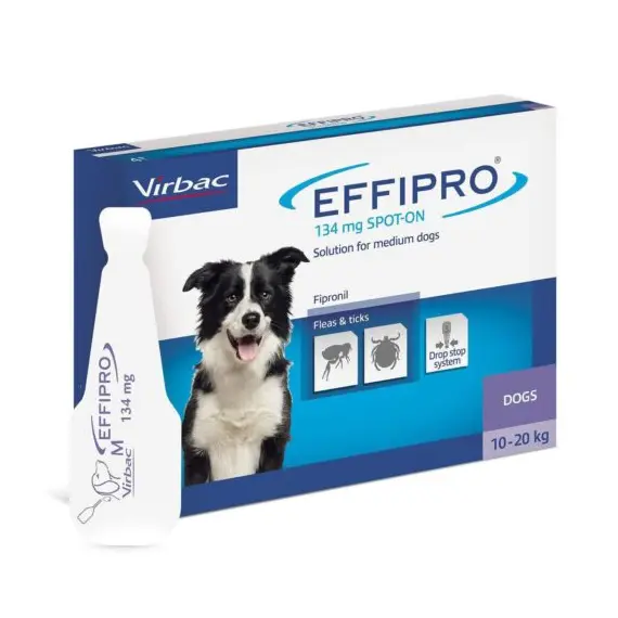EFFIPRO SPOT 1.34mg 10-20kg Αντιπαρασιτικό σε αμπούλες, 4 αμπούλες - Κτηνιατρικά στο Villagepharmacy