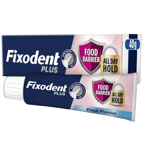 Fixodent Plus Food Barrier Fresh Στερεωτική Κρέμα Τεχνητής Οδοντοστοιχίας με Γεύση Μέντας, 40g - Φαρμακείο στο Villagepharmacy