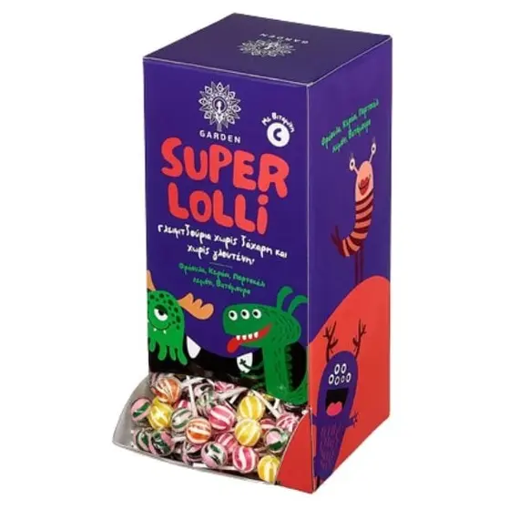 Garden Super Lolli Γλειφιτζούρι χωρίς Zάχαρη με Βιταμίνη C 1 τμχ - Τρόφιμα - Σνακ στο Villagepharmacy
