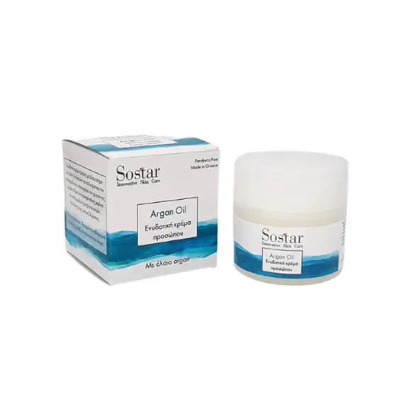 SOSTAR ΕΝΥΔΑΤΙΚΗ ΚΡΕΜΑ ΜΕ ARGAN 50ML - Πρόσωπο στο Villagepharmacy