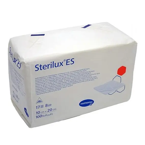 Hartmann Sterilux ES γάζα μη αποστεριωμένη 17 κλωστών 8πλή 10x20cm 100τεμ. - Επιδεσμικά στο Villagepharmacy