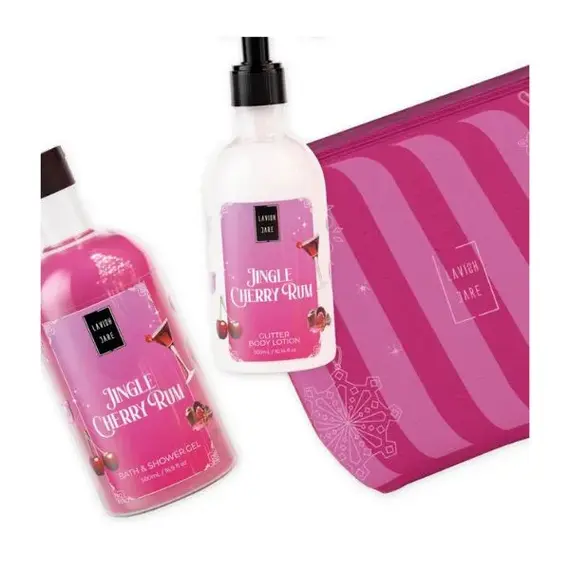 Lavish Care Jingle Cherry Rum Bag Set Bath & Shower Gel Αφρόλουτρο 500 ml + Body Lotion 300 ml - Σώμα στο Villagepharmacy
