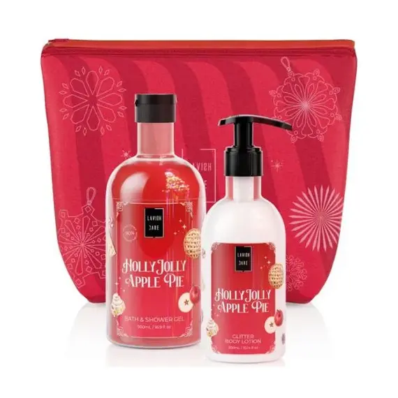 Lavish Care Holly Jolly Apple Pie Bag Set Bath & Shower Gel Αφρόλουτρο 500 ml + Glitter Body Lotion 300 ml - Σώμα στο Villagepharmacy